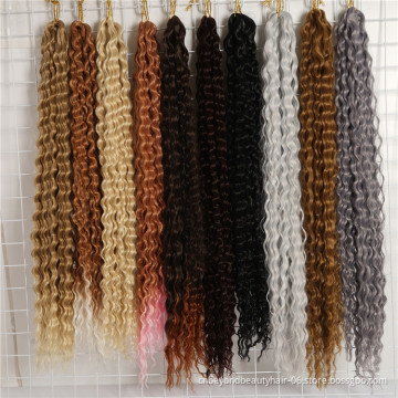 yaki ombre braiding hair Curly 24inch 30inch 36inch Long Egyotian Water Wave Crochet Wavy Braiding Hair